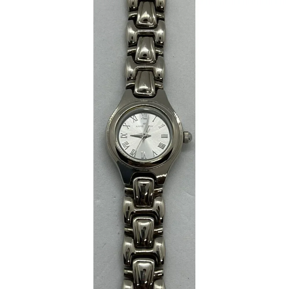 Anne Klein 10/1559 Women's Watch Link Bracelet Roman Numerals Silver Tone